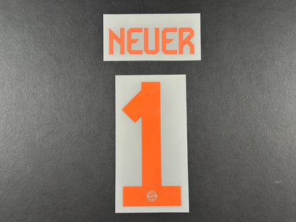 2024 2025 OFFICIAL BAYERN NEUER 1 GK ORANGE PLAYER SIZE NAMESET