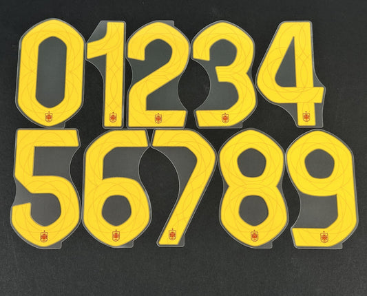 2024 2025 OFFICIAL AVERY DENNISON SPAIN HOME YELLOW FRONT SHIRT NUMBERS