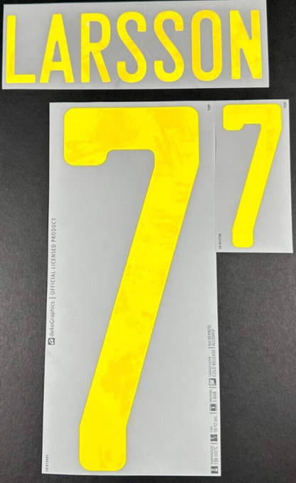 SWEDEN 2020 2021 OFFICIAL DekoGraphics LARSSON 7 AWAY PLAYER SIZE NAMESET