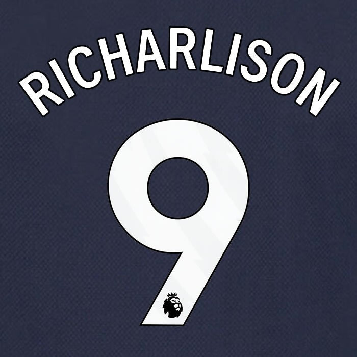 SPURS 2023 2024 RICHARLISON 9 AVERY DENNISON WHITE AWAY PLAYER SIZE NAME SET