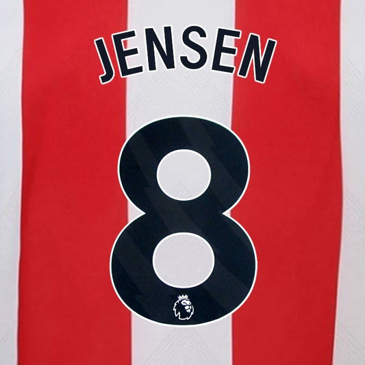 2024 2025 BRENTFORD JENSEN 8 OFFICIAL BLACK HOME PLAYER SIZE NAMESET