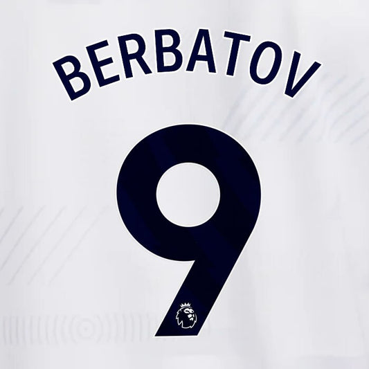 TOTTENHAM 2023/2024 BERBATOV 9 AVERY DENNISON BLUE PLAYER SIZE NAME SET