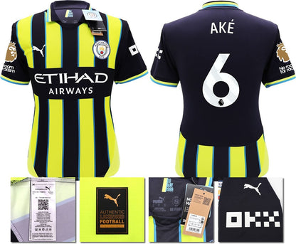 BNWT 2024 2025 MAN CITY PUMA AWAY AKE 6 FOOTBALL SHIRT