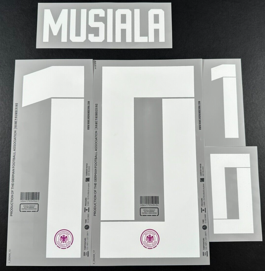 GERMANY 2023 2025 OFFICIAL NAME & NUMBERING MUSIALA 10 AWAY PLAYER SIZE NAMESET