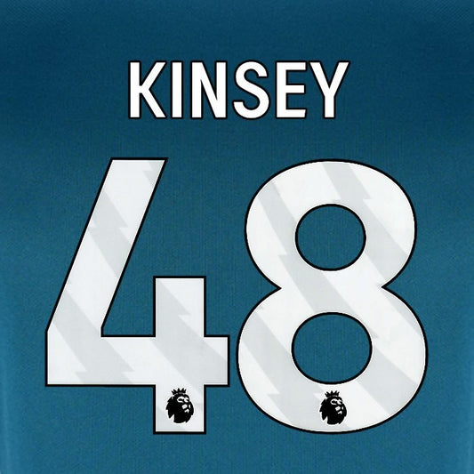 2024 2025 BOURNEMOUTH KINSEY 48 WHITE 3RD PLAYER SIZE NAME SET