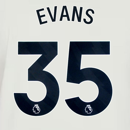 2024 2025 MANCHESTER UNITED EVANS 35 3RD BLACK PLAYER SIZE NAMESET