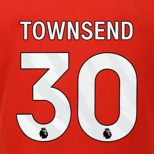 2023 2024 LUTON TOWN OFFICIAL TOWNSEND 30 WHITE HOME PLAYER SIZE NAMESET