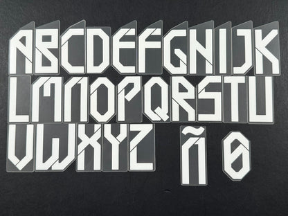 2021 2022 OFFICIAL AVERY DENNISON REAL MADRID AWAY 3RD PLAYER SIZE LETTERS 50MM