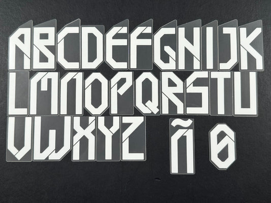2021 2022 OFFICIAL AVERY DENNISON REAL MADRID AWAY 3RD PLAYER SIZE LETTERS 50MM