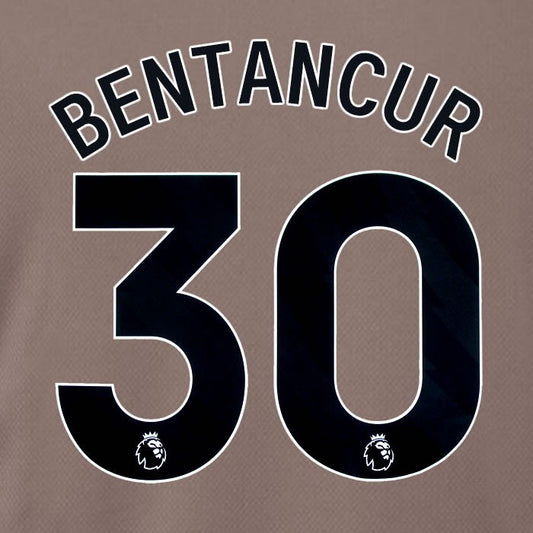SPURS 2023 2024 BENTANCUR 30 BLACK 3RD PLAYER SIZE NAME SET