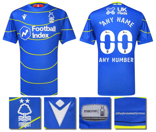 BNWT 20/21 NOTTINGHAM FOREST AWAY MACRON FOOTBALL SHIRT PERSONALISED MEN'S MEDIU