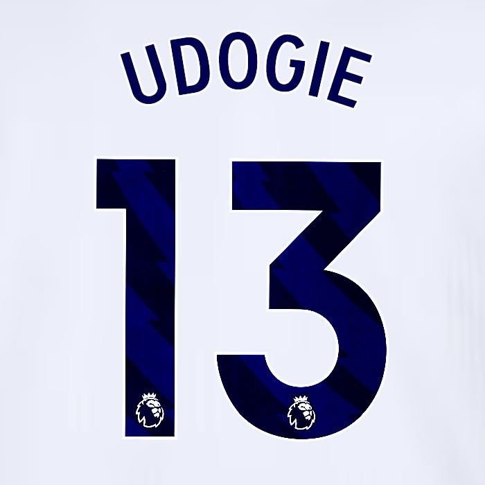 2024 2025 TOTTENHAM UDOGIE 13 BLUE HOME PLAYER SIZE NAME SET