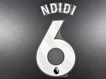 2024 2025 OFFICIAL LEICESTER CITY NDIDI 6 WHITE PLAYER SIZE NAME SET