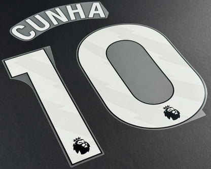 MAN UTD 2025 - 2026 CUNHA 10 OFFICIAL AVERY DENNISON WHITE PLAYER SIZE SET