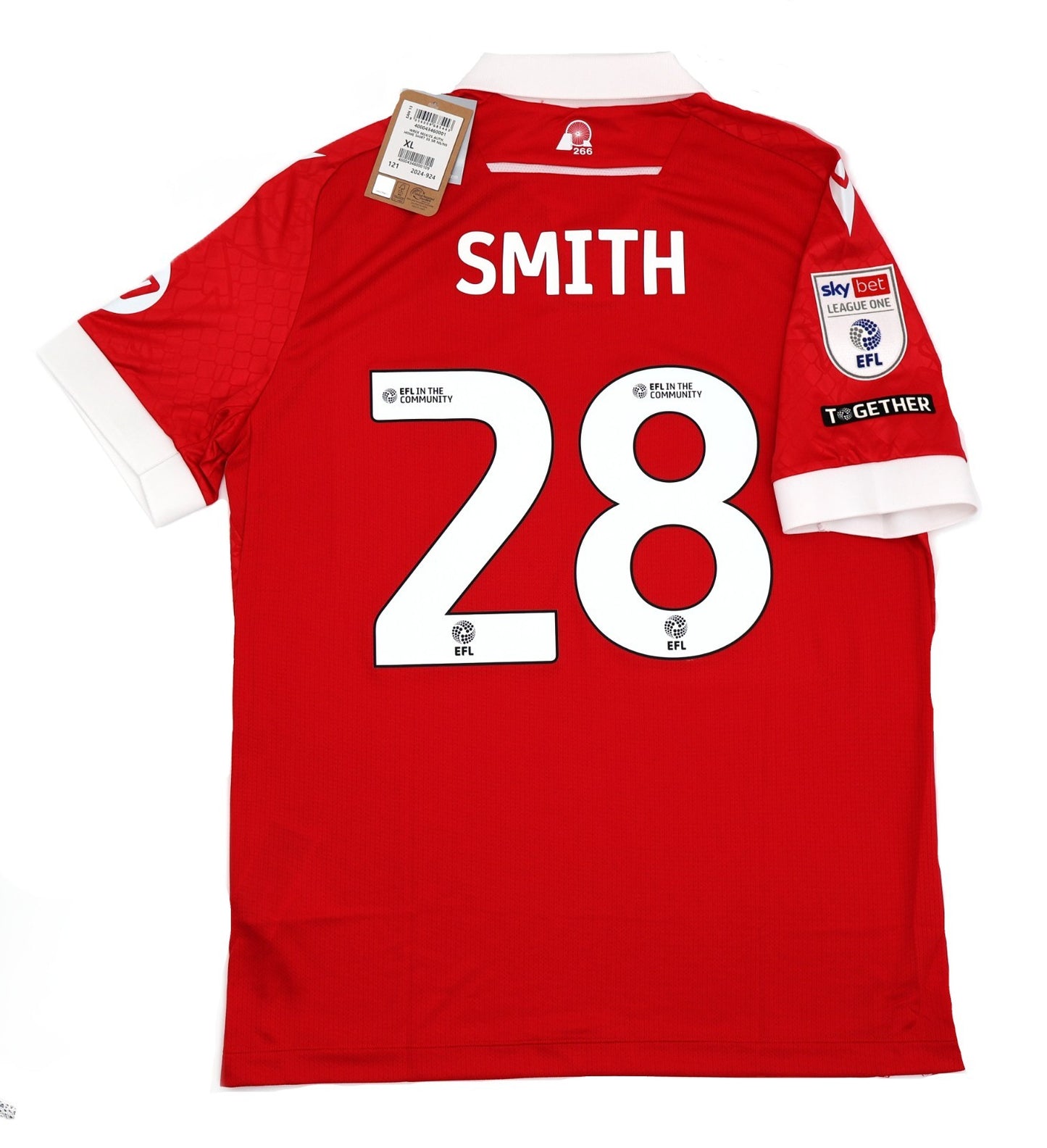 BNWT 2024 2025 WREXHAM A.F.C MACRON HOME SHIRT SMITH 28 + PATCHES / XL