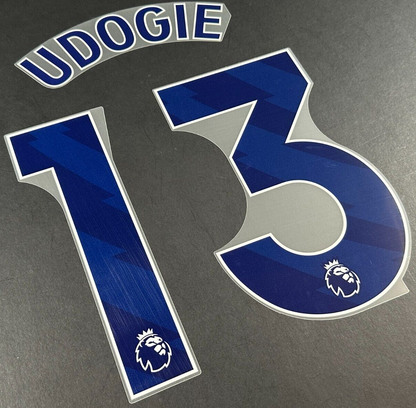 TOTTENHAM 2025 2026 UDOGIE 13 AVERY DENNISON BLUE PLAYER SIZE NAME SET