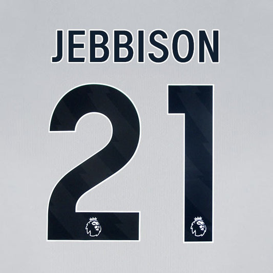 2024 2025 BOURNEMOUTH JEBBISON 21 BLACK AWAY PLAYER SIZE NAME SET