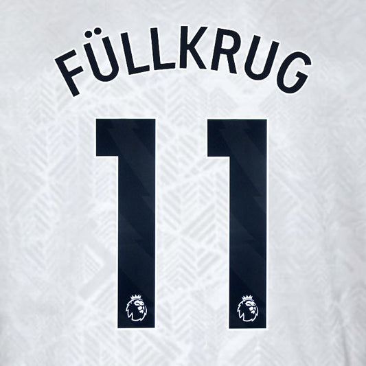 2024 2025 WEST HAM FULLKRUG 11 OFFICIAL 3RD BLACK PLAYER SIZE NAMESET
