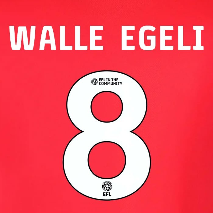 25 26  IPSWITCH TOWN WALLE EGELI 8OFFICIAL WHITE AWAY PLAYER SIZE NAME SET 230MM