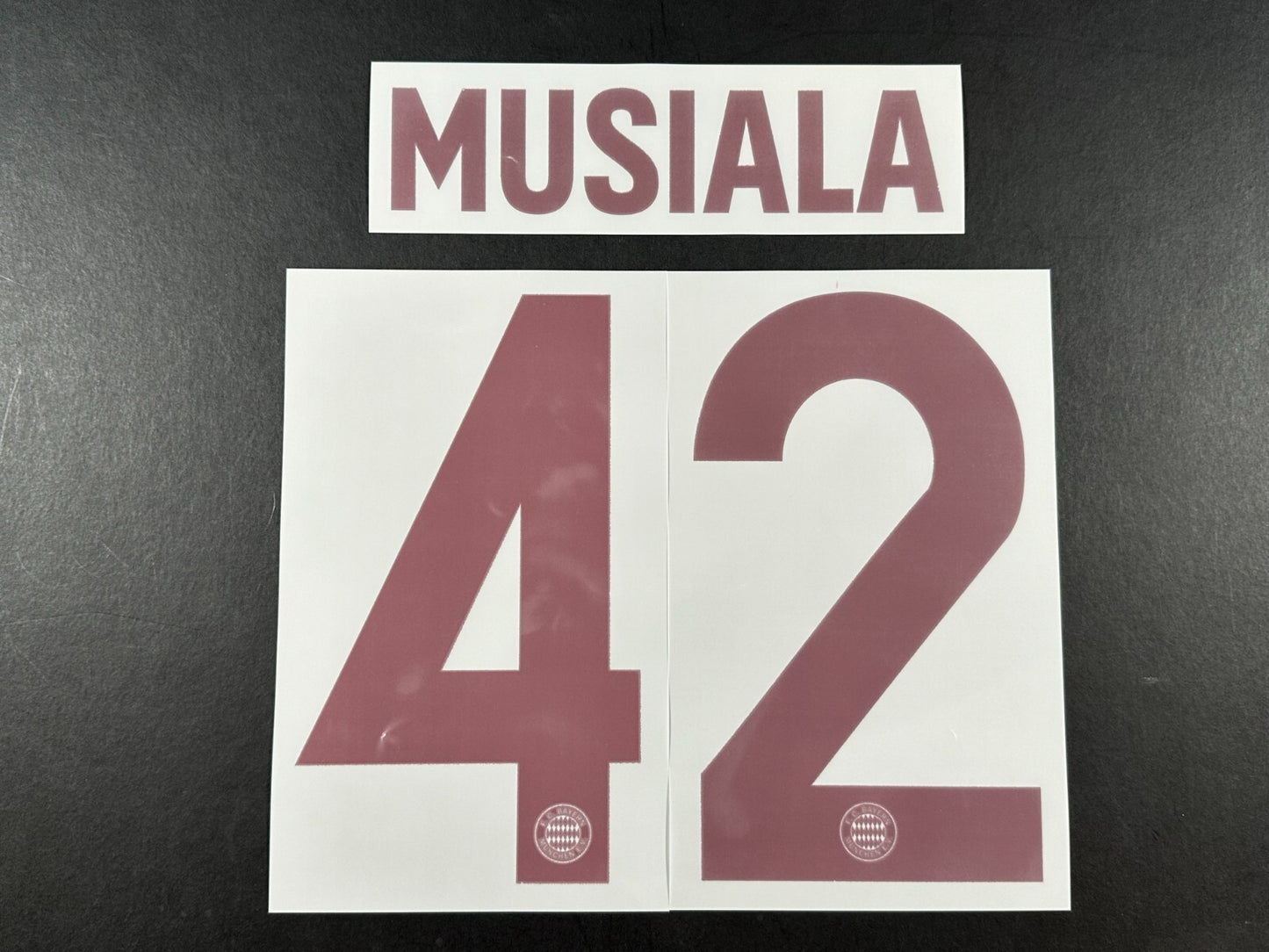2024 2025 OFFICIAL BAYERN MUSIALA 42 THIRD 3RD UCL RED PLAYER SIZE NAMESET