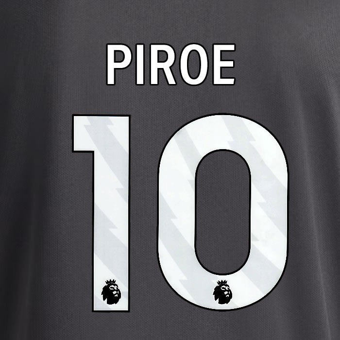 2025 2026 OFFICIAL LEEDS UNITED PIROE 10 WHITE 3RD PLAYER SIZE NAMESET