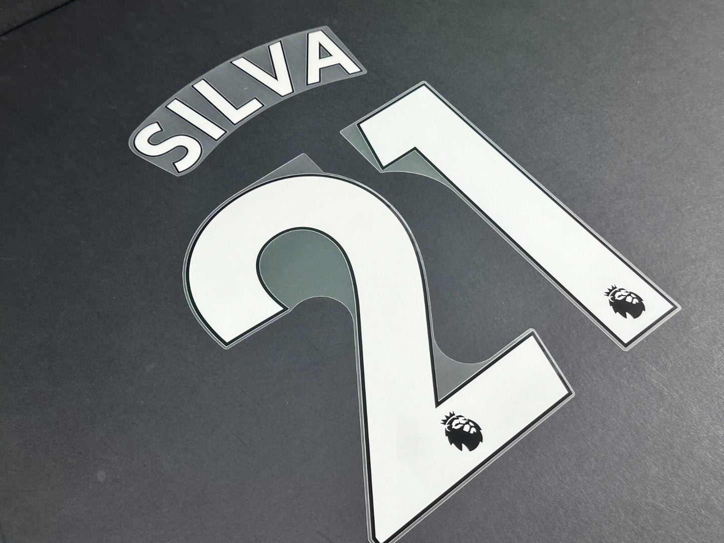 MAN CITY 2019 2023 SILVA 21 OFFICIAL AVERY DENNISON WHITE PLAYER SIZE NAMESET