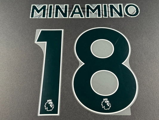 LIVERPOOL 2021 2022 MINAMINO 18 OFFICIAL AVERY BLACK PLAYER SIZE NAME SET
