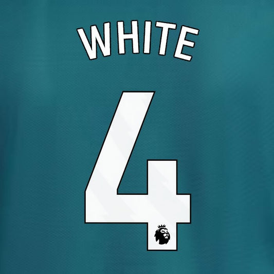 2023 2024 ARSENAL WHITE 4 WHITE 3RD OFFICIAL PLAYER SIZE NAME SET