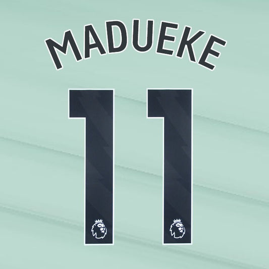 2023 2024 OFFICIAL CHELSEA MADUEKE 11 BLACK 3RD PLAYER SIZE NAMESET