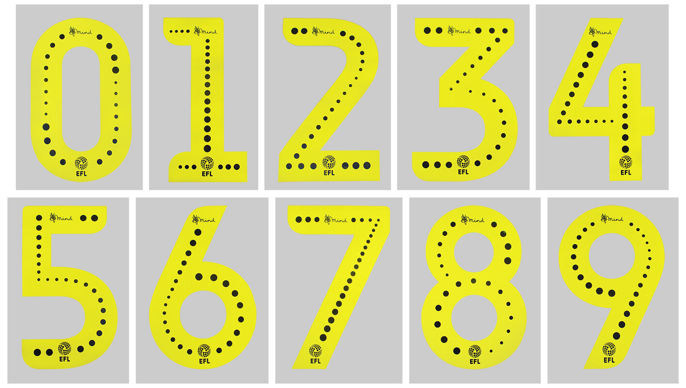 2019 2020 OFFICIAL EFL FOOTBALL LEAGUE YELLOW PLAYER SIZE MIND SHIRT NUMBERS