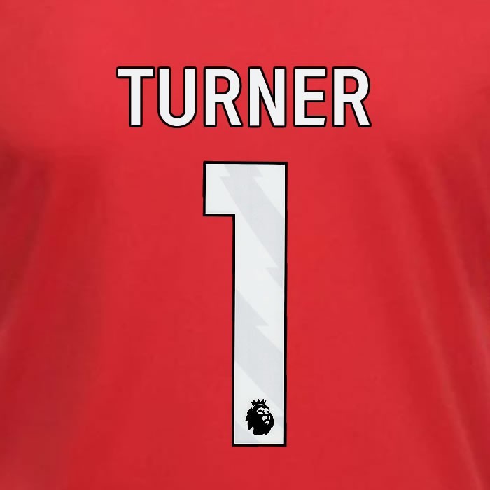 2023 2024 OFFICIAL NOTTINGHAM TURNER 1 WHITE HOME PLAYER SIZE NAMESET