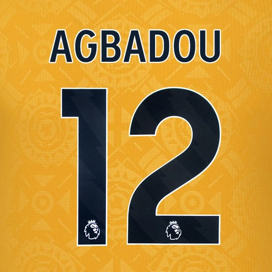 2025 2026 WOLVES HOME BLACK AGBADOU 12 OFFICIAL PLAYER SIZE NAMESET
