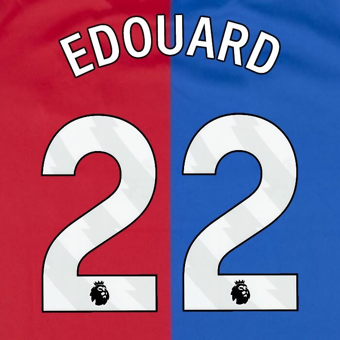 2023 2024 OFFICIAL CRYSTAL PALACE EDOUARD 22 WHITE HOME PLAYER SIZE NAMESET