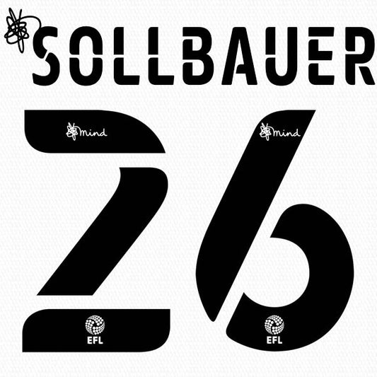 BARNSLEY 2020 2021 OFFICIAL SOLLBAUER 26 AWAY PLAYER SIZE NAME SET