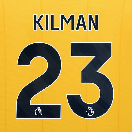 2023 2024 WOLVES HOME BLACK KILMAN 23 OFFICIAL PLAYER SIZE NAMESET