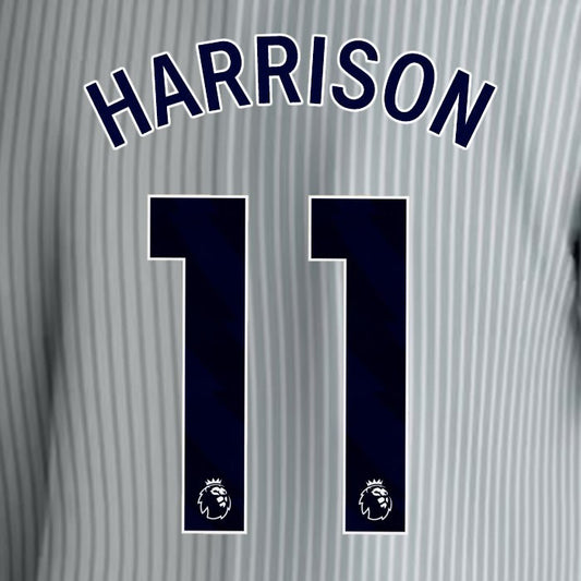 2023 2024 EVERTON HARRISON 11 OFFICIAL BLUE 3RD PLAYER SIZE NAMESET