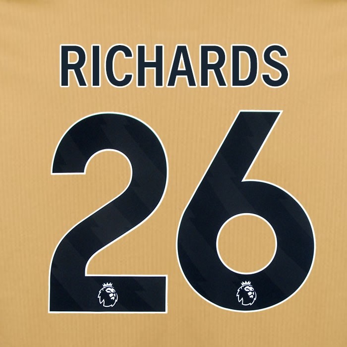 2025 2026 OFFICIAL CRYSTAL PALACE RICHARDS 26 BLACK 3RD PLAYER SIZE NAMESET