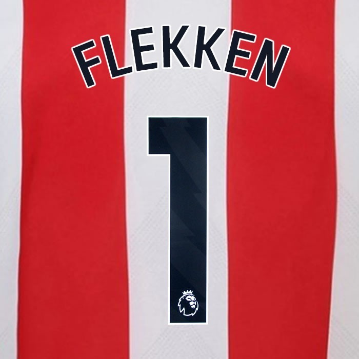 2024 2025 BRENTFORD FLEKKEN 1 OFFICIAL BLACK HOME PLAYER SIZE NAMESET
