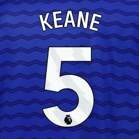 2025 2026 EVERTON KEANE 5 OFFICIAL WHITE HOME PLAYER SIZE NAMESET
