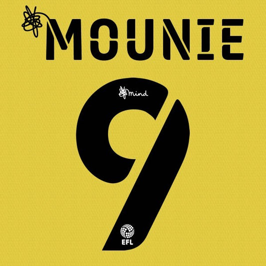 HUDDERSFIELD 2020 2021 OFFICIAL MOUNIE 9 3RD PLAYER SIZE NAME SET