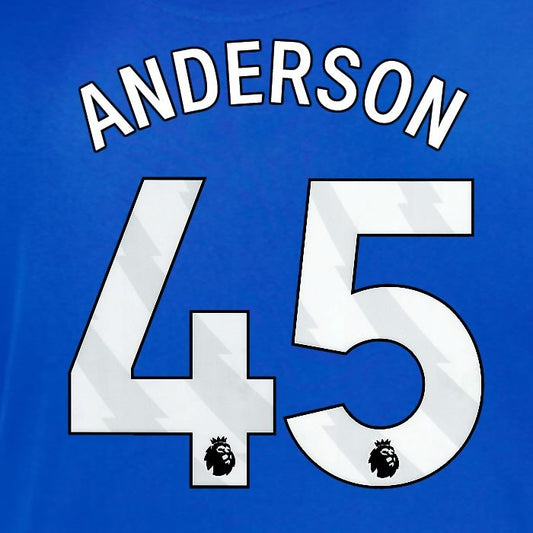 2025 2026 OFFICIAL SUNDERLAND ANDERSON 45 WHITE AWAY PLAYER SIZE NAME SET