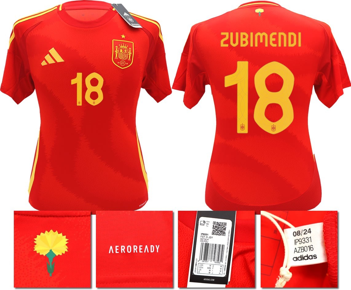 BNWT 2024 2025 SPAIN ADIDAS HOME SHIRT ZUBIMENDI 18 MEN'S