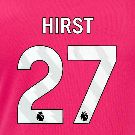 2024 2025 OFFICIAL IPSWICH TOWN HIRST 27 WHITE 3RD PLAYER SIZE NAME SET