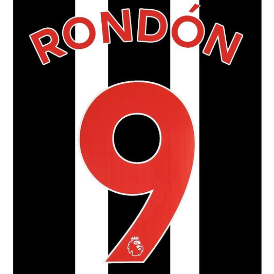 NEWCASTLE UNITED 19-23 RONDON 9 OFFICIAL AVERY DENNISON RED PLAYER SIZE SET