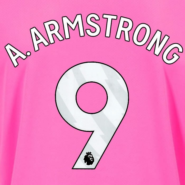 2024 2025 OFFICIAL SOUTHAMPTON A ARMSTRONG 9 WHITE 3RD PLAYER SIZE NAME SET