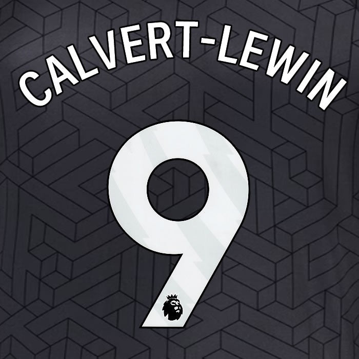 2024 2025 EVERTON CALVERT LEWIN 9 OFFICIAL WHITE AWAY PLAYER SIZE NAMESET