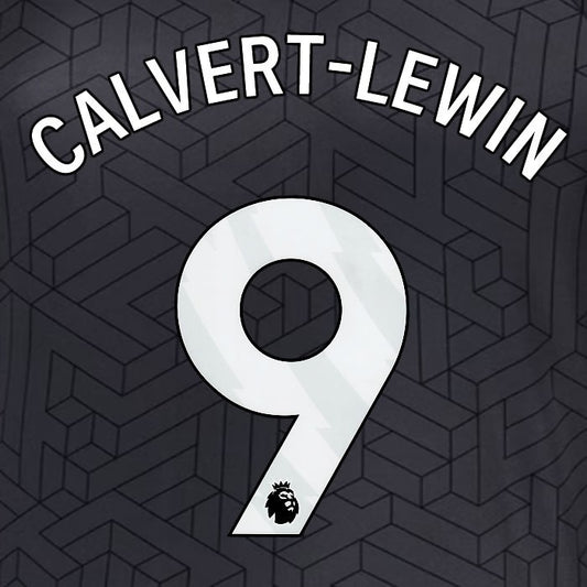 2024 2025 EVERTON CALVERT LEWIN 9 OFFICIAL WHITE AWAY PLAYER SIZE NAMESET