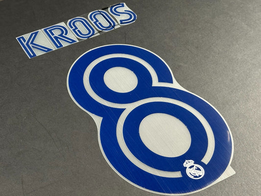 2020 - 2021 AVERY DENNISON REAL MADRID KROOS 8 HOME PLAYER SIZE NAME SET