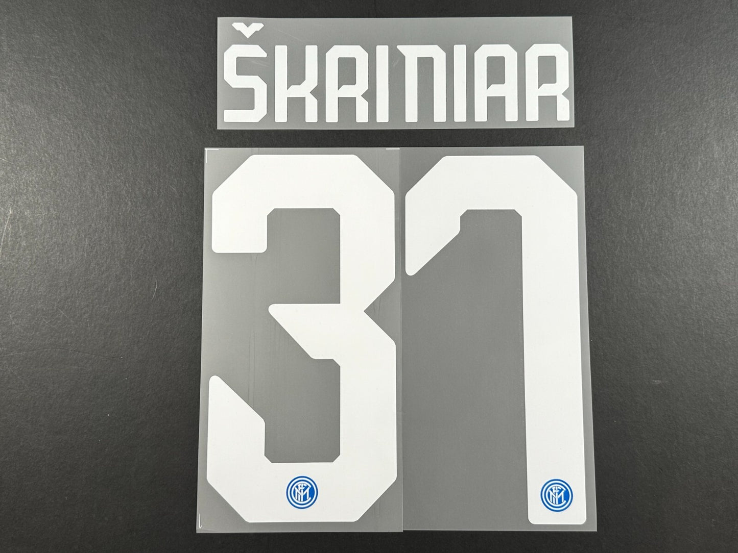 INTER MILAN 2019 2020 SKRINIAR 37 OFFICIAL HOME WHITE PLAYER SIZE NAMESET