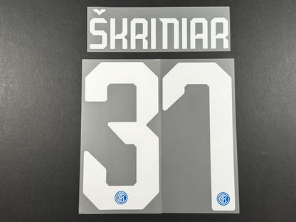 INTER MILAN 2019 2020 SKRINIAR 37 OFFICIAL HOME WHITE PLAYER SIZE NAMESET